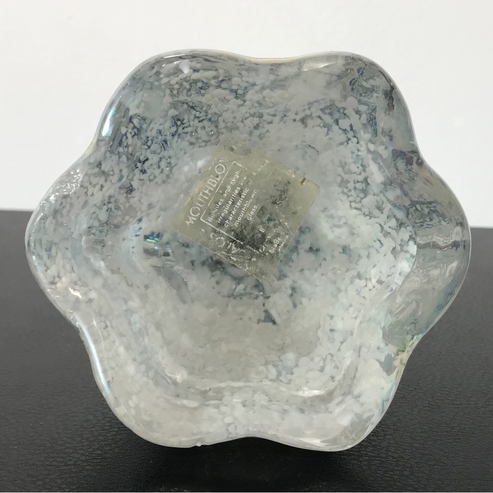 Vintage 7.5 Balos Hand Blown Art Glass AB Aura Iridescence Snow Christmas Tree - Picture 12 of 12